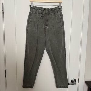 Free People Margate Pleated Trouser Pants Womens Sz XS Gray Button Fly Boho